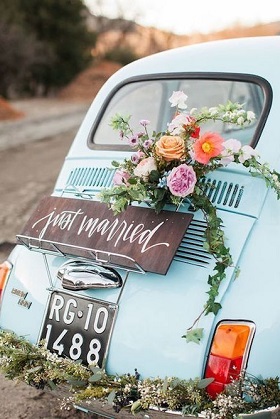 deco voiture mariage champetre