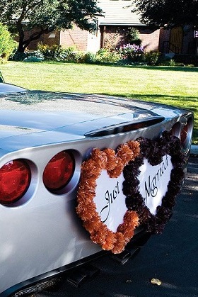 pancarte coeur decoration voiture mariage coeur