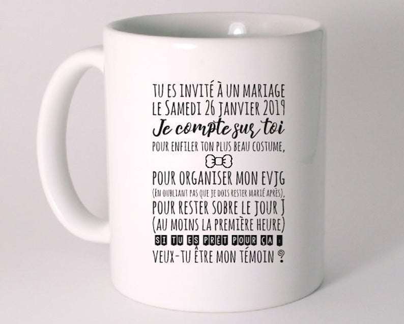 mug demande temoin mariage