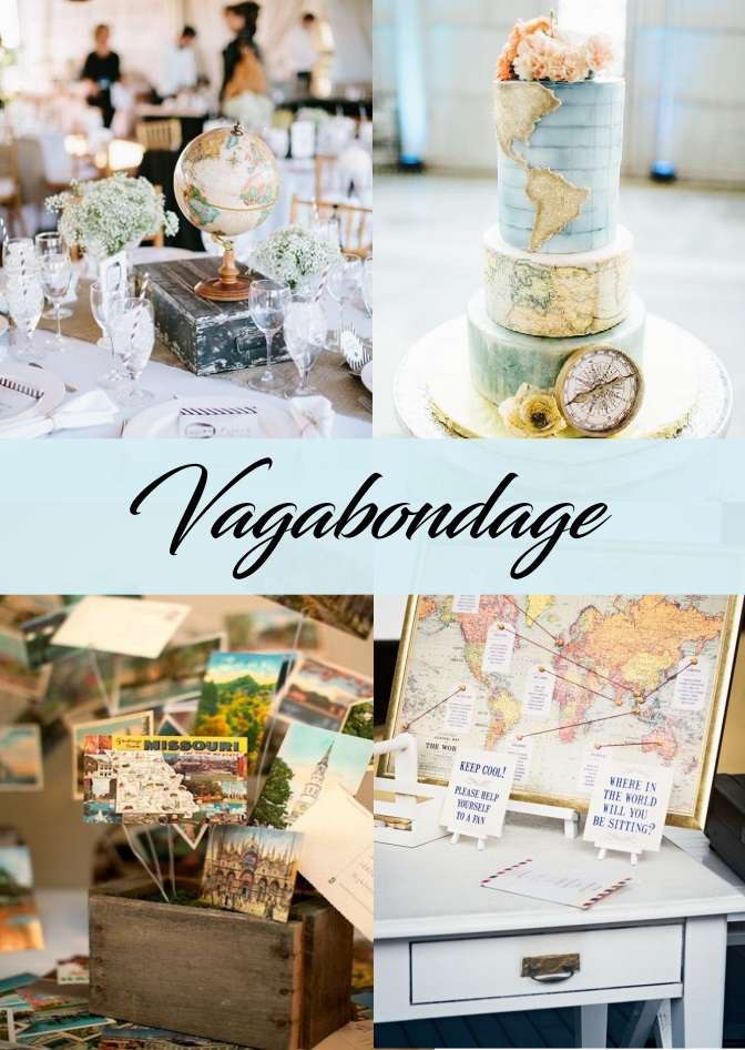 decoration mariage theme voyage-vagabond carte géographique-globe