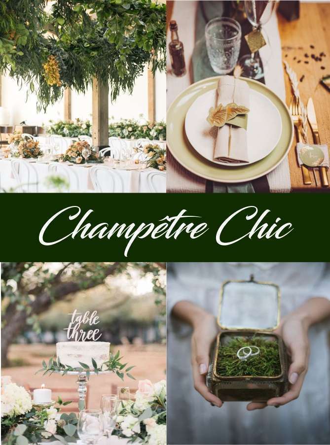 deco mariage theme greenery champêtre chic