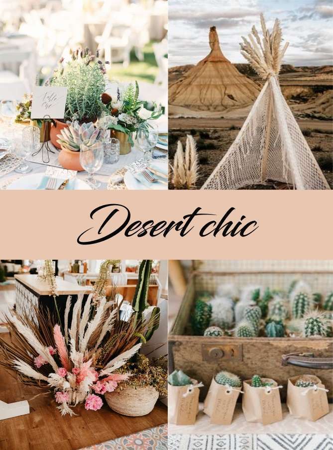 decoration de mariage desert chic cactus succulente plante grasse