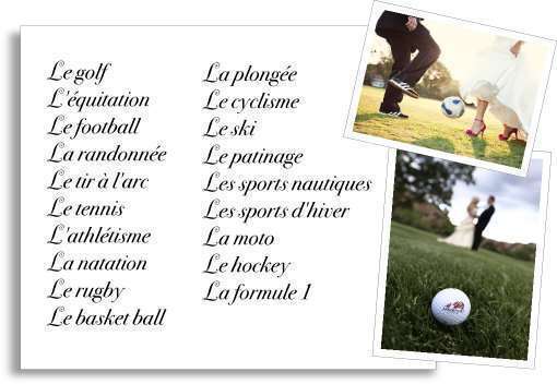 liste trouver choisir thème de mariage sport moto formule 1 football équitation