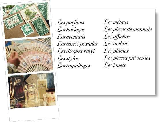 liste trouver choisir idées thème de mariage cartes postales parfum pièces de monnaie pierres précieuses timbres plume