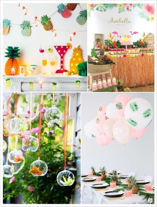 decoration mariage tropical decorationsalle-guirlande-ananas bar creole ballons