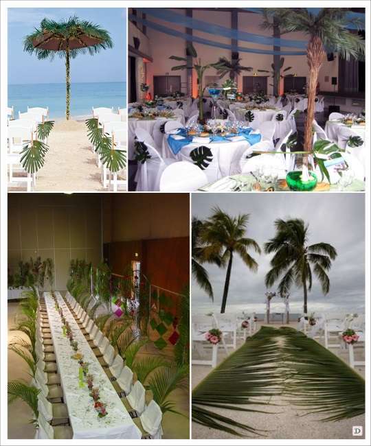 decoration mariage tropical decoration salle feuillage palmier