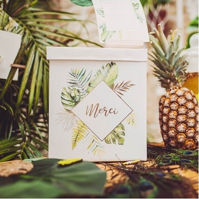 urne de mariage exotique tropical