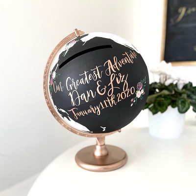 urne mariage globe theme voyage