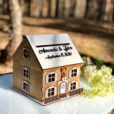 urne mariage maison en bois