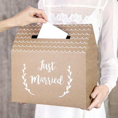 urne mariage maison en carton kraft