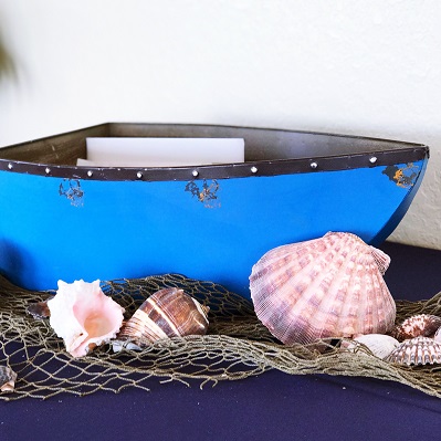 urne mariage barque bateau theme mer