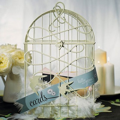 urne de mariage cage à oiseaux