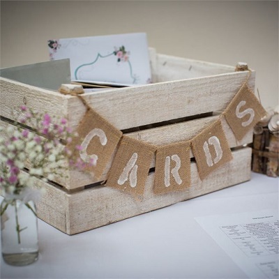 urne mariage cagette en bois champetre