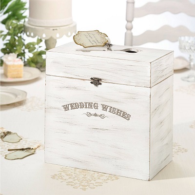 urne mariage coffre en bois vintage