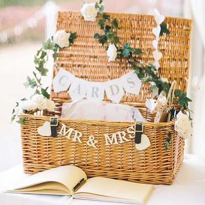 urne de mariage panier champetre