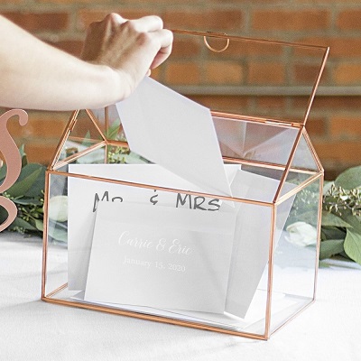 urne mariage terrarium cuivre verre metal