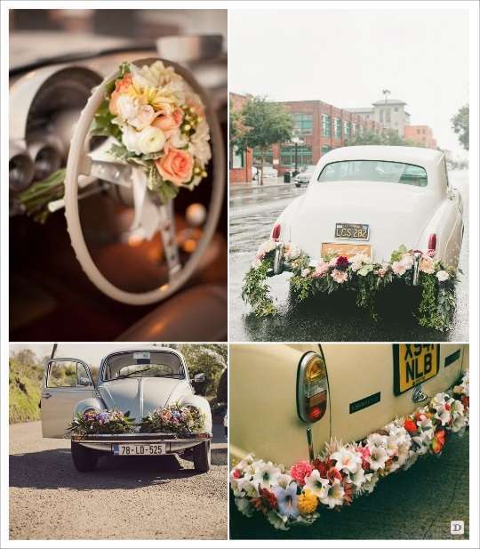 decoration voiture mariage pare choc volant