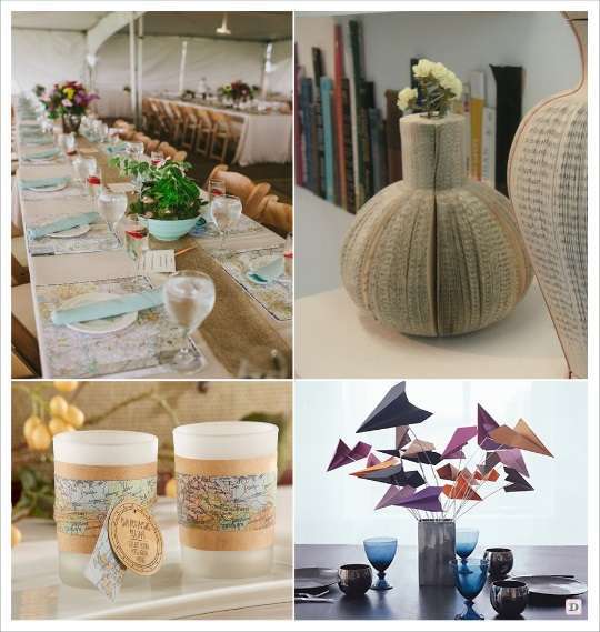 decoration table mariage voyage set de table carte geographique vase livre avion en papier decoration table mariage voyage set de table carte geographique vase livre avion en papier