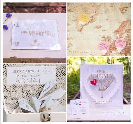 mariage voyage livre d'or acrylique mappemonde avions à messages