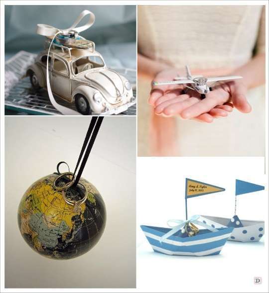 porte alliances mariage voiture avion bateau globe