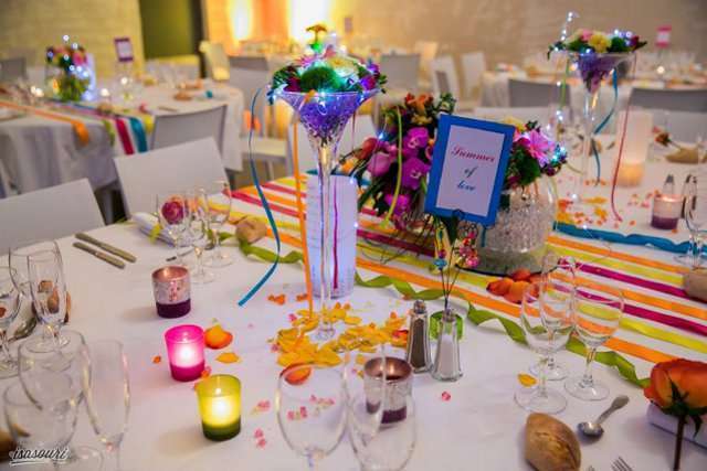 decoration table mariage couleur vase martini led submersible