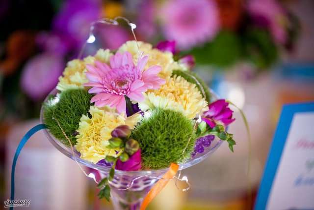 composition florale couleur vase martini composition florale couleur vase martini