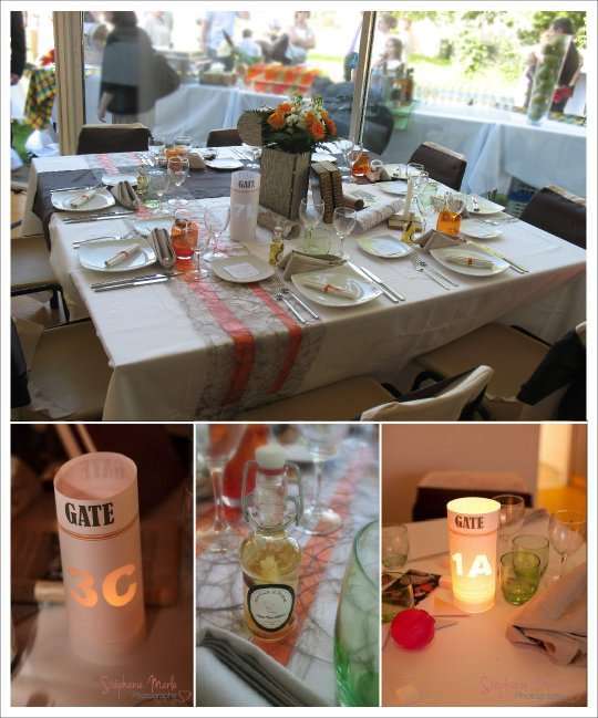 decoration mariage voyage photophore nom table